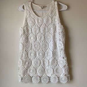 Lace Flower White Tank
